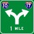road sign interstates split in one mile